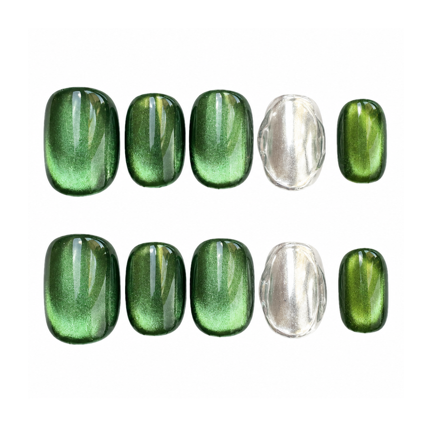 How to Apply M-009-B Handmade Cat Eye Short Squoval Press-On at Home