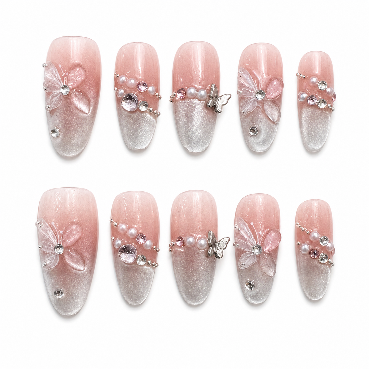 How to Apply M-001-E Handmade Cat Eye Medium Almond Press-On at Home