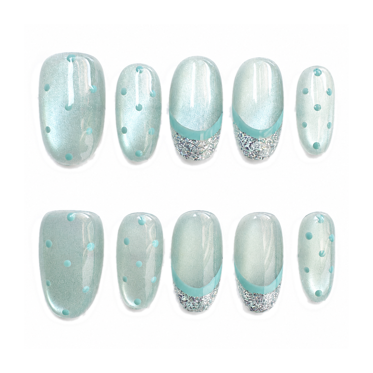 How to Apply M-010-C Handmade Cat Eye Short Almond Press-On at Home