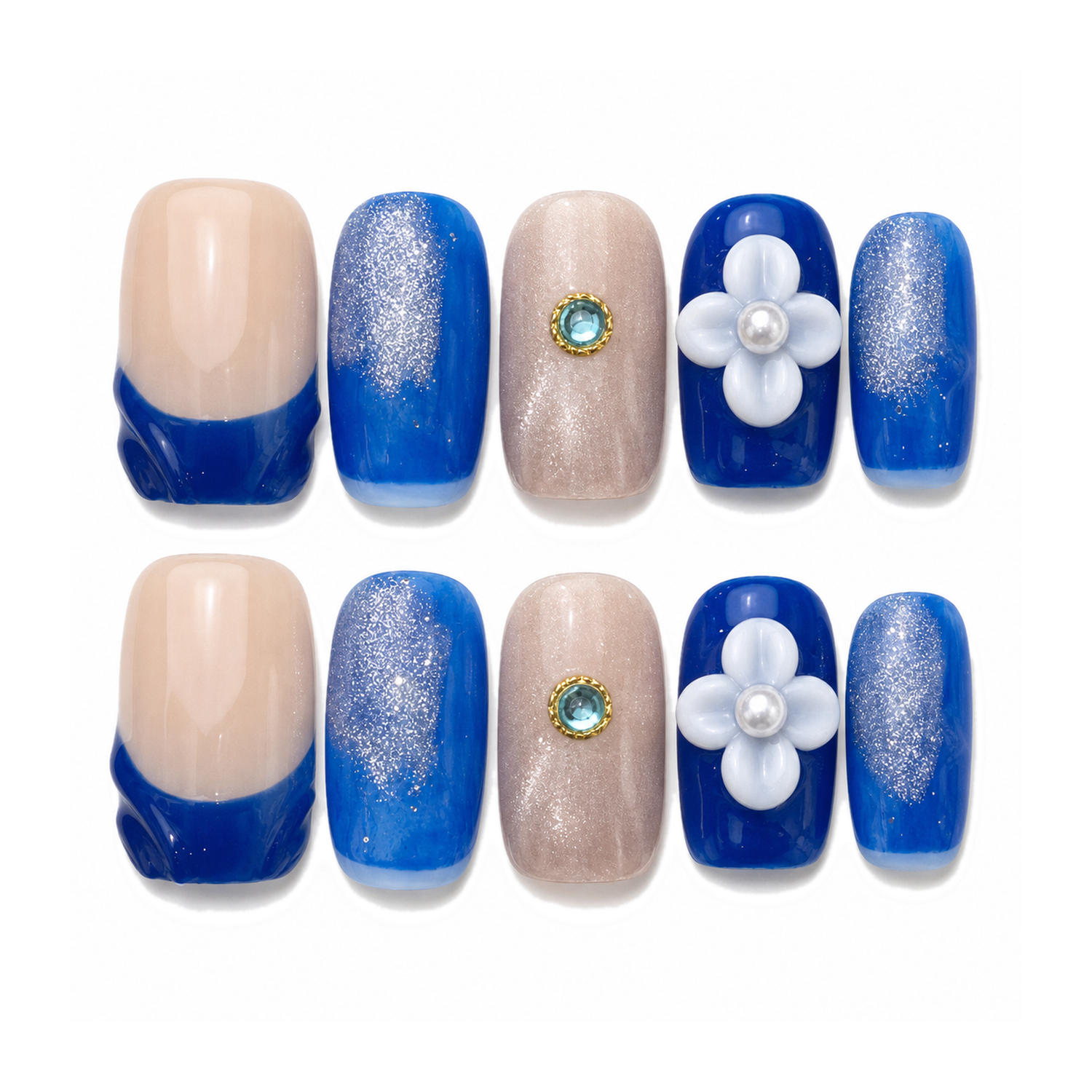 How to Apply H-009-Y Handmade Floral Duckbill Press-On Nails at Home