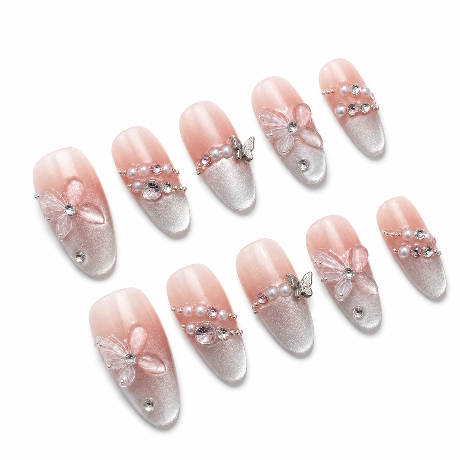 How to Style M-001-E Handmade Cat Eye Medium Almond Press-On Nails: At-Home Tips and Care