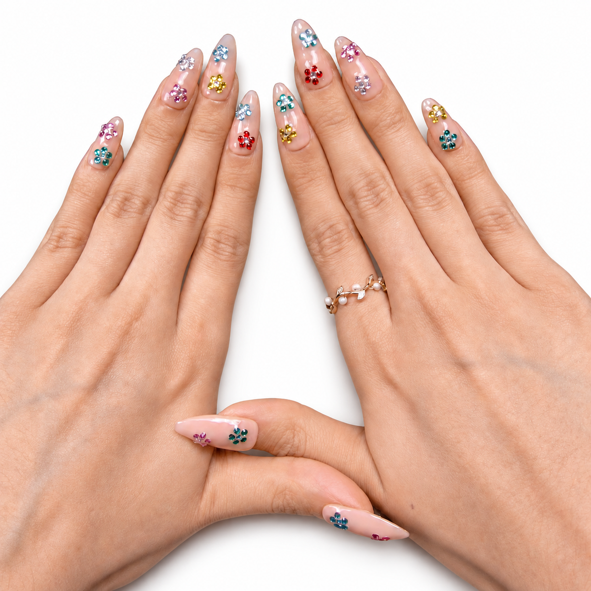 Pastel Graphic Mix Medium Almond Press-On Nails by UB2 BEAUTY