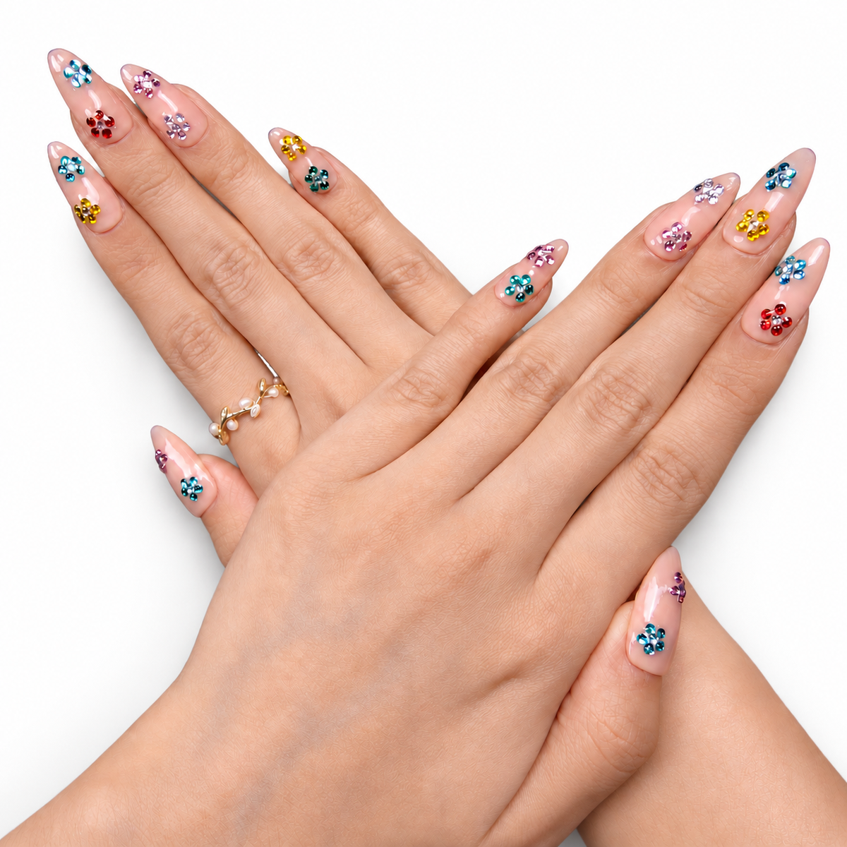 Pastel Graphic Mix Medium Almond Press-On Nails - product view 2