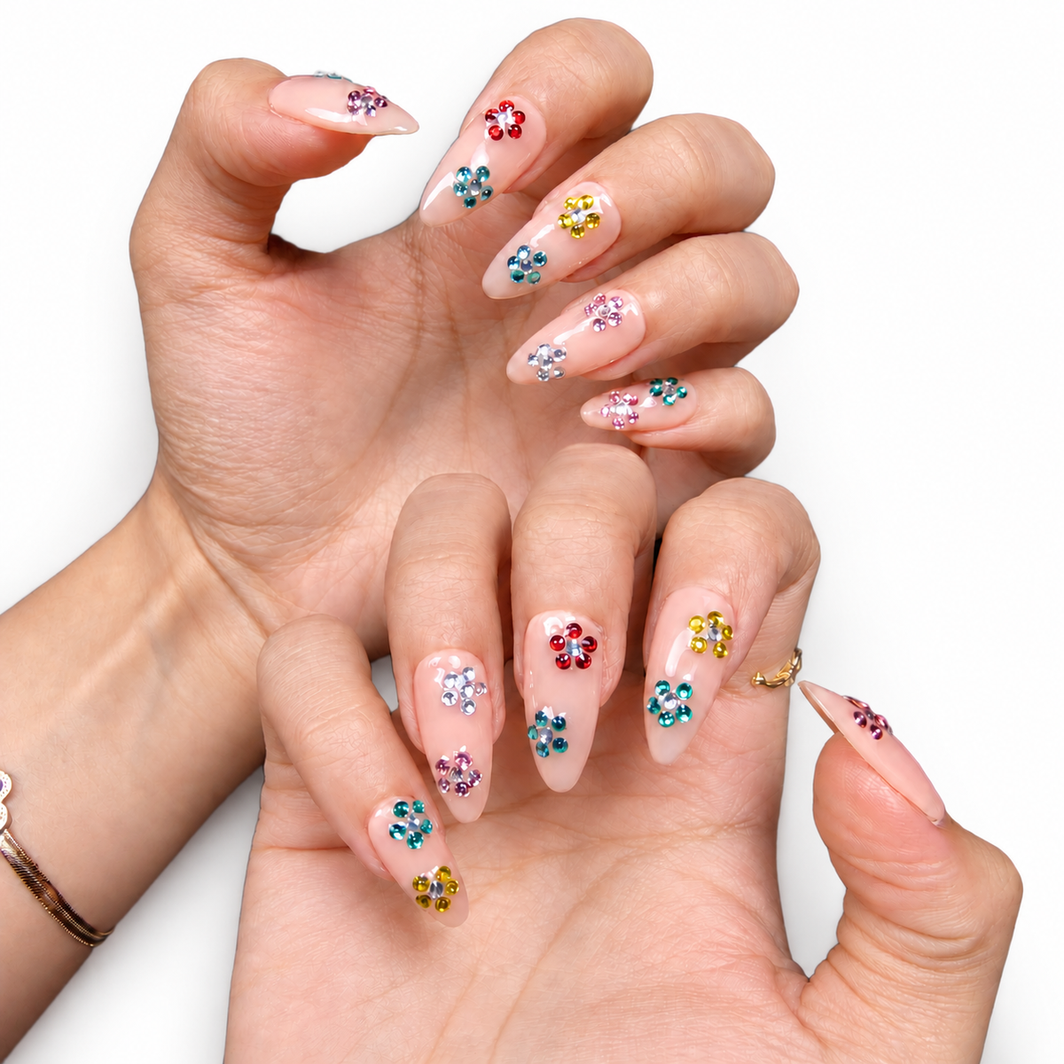 Pastel Graphic Mix Medium Almond Press-On Nails - product view 4