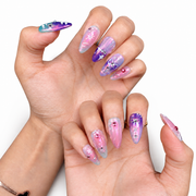 Purple Pink Chrome Medium Almond Press-On Nails by UB2 BEAUTY