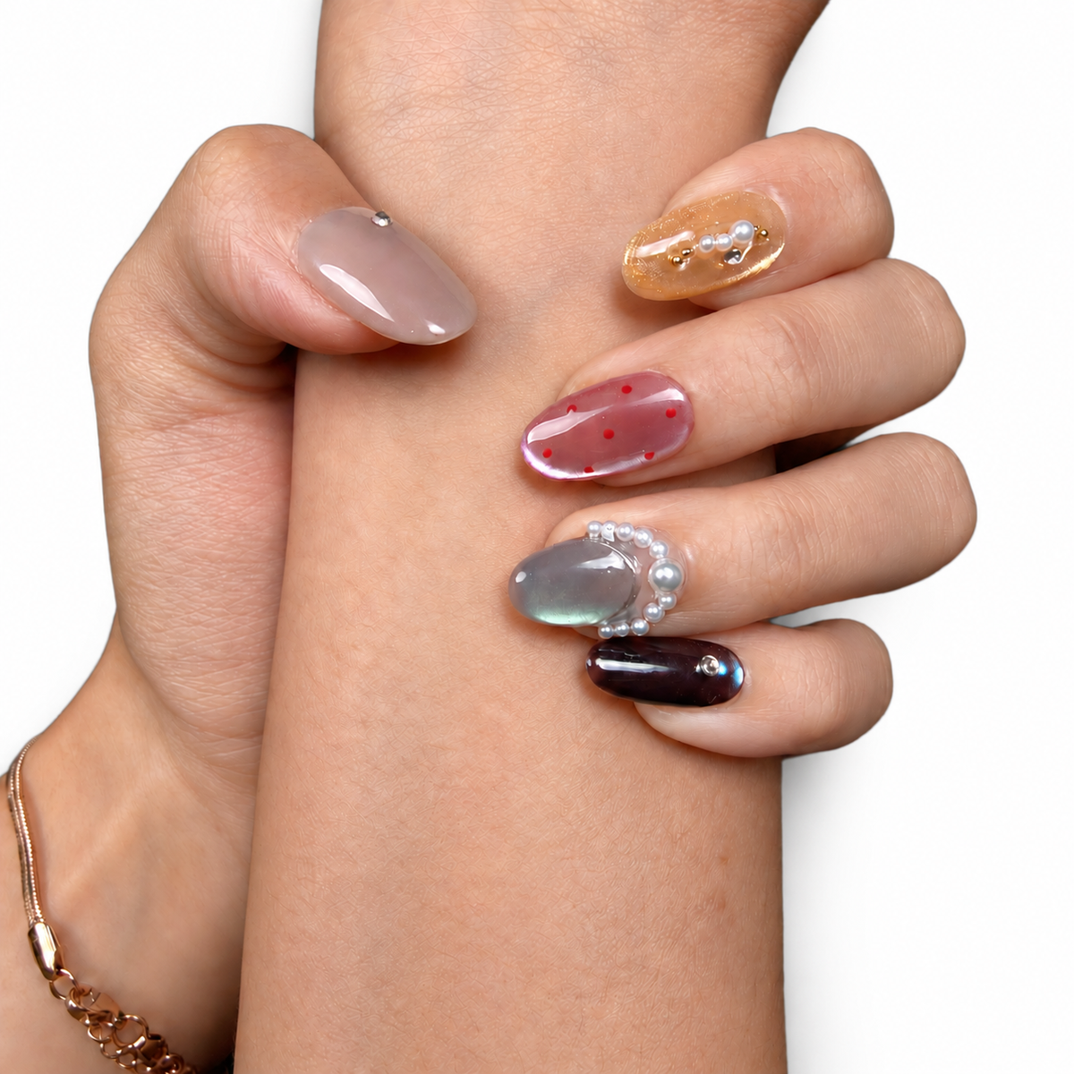 Cosmic Candy Star & Heart Medium Almond Press-On Nails - product view 8