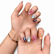 Pearl Mix Cat-Eye Short Oval Press-On Nails - product view 3