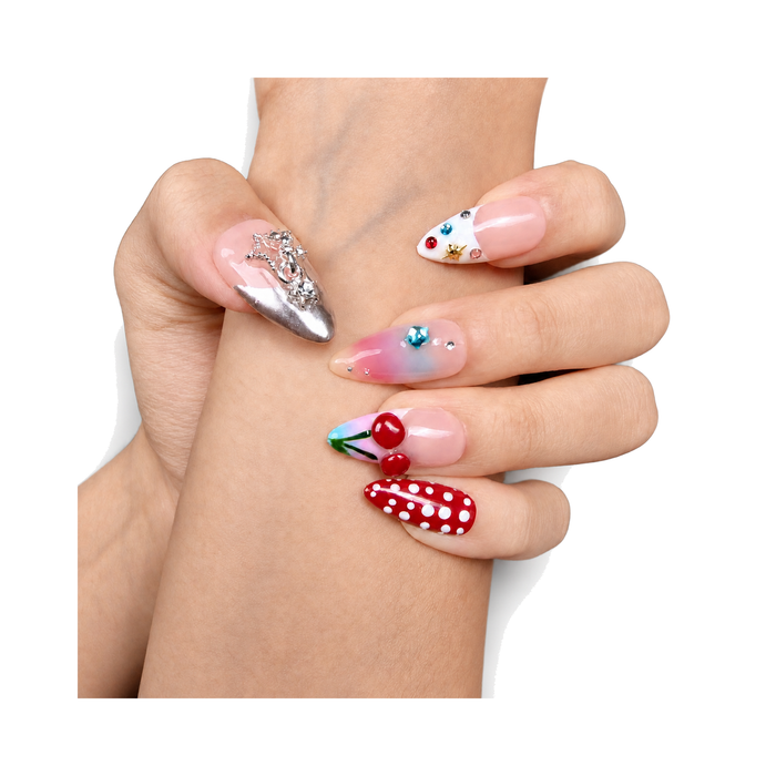 Cherry Rodeo — Y2K Almond Press-On Nails