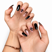 Black Mocha Y2K Medium Oval Press-On Nails - product view 2
