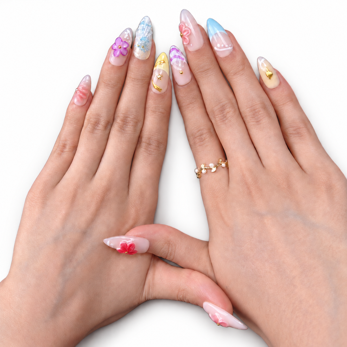 Pastel Candy Y2K Medium Almond Press-On Nails by UB2 BEAUTY
